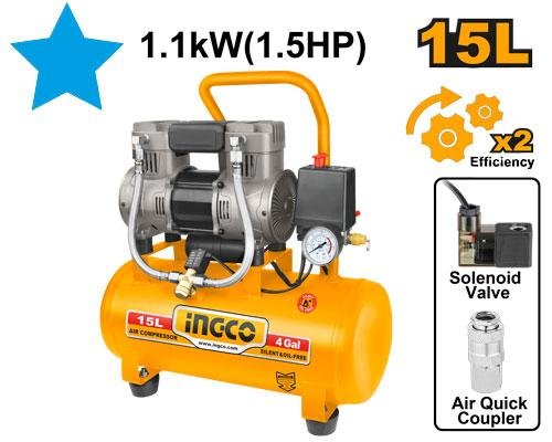Ingco Air compressor 240V 1100W 1.5HP 240V 1100W 1.5HP 15L - ACS111152