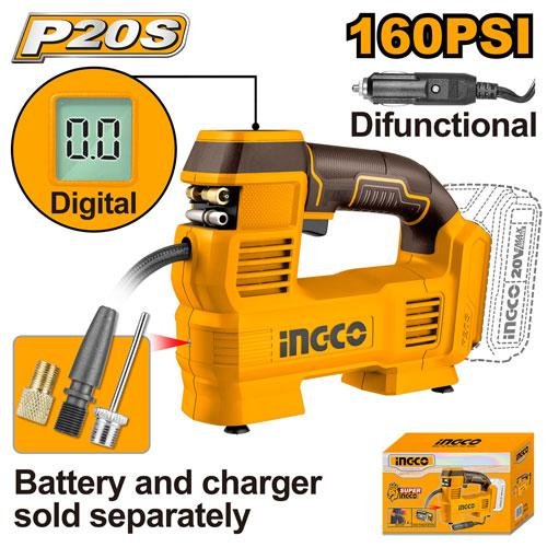 Ingco Cordless auto air compressor 160PSI 35L - CACLI2012