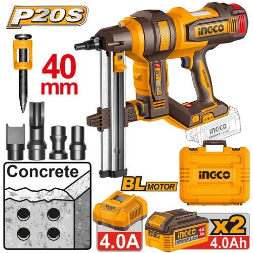 Ingco Cordless concrete nailer 20V - CCNLI9008
