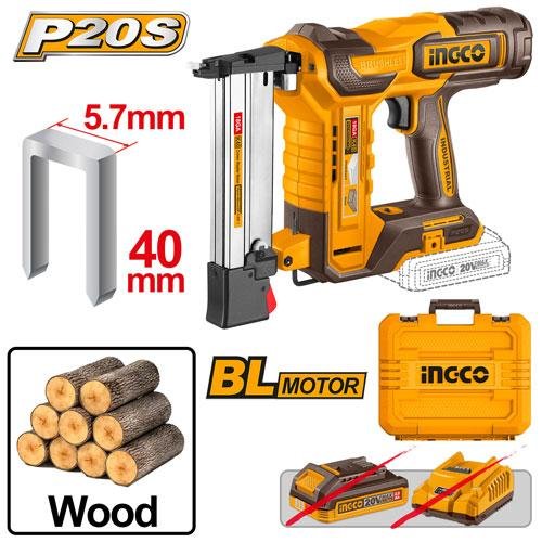 Ingco Cordless Crown Stapler Nailer 20V - CCSNLI6005