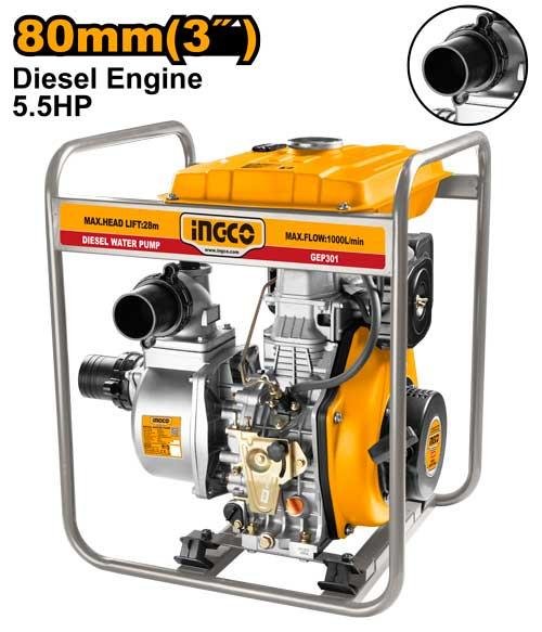 Ingco Diesel water pump 5.5HP 5.5HP 1000L - GEP301
