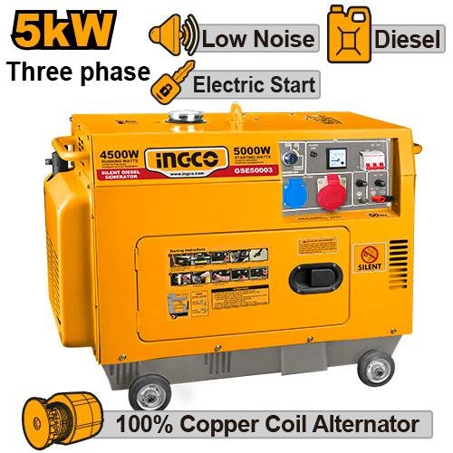 Ingco Silent diesel generator 415V 9.0HP - GSE50003